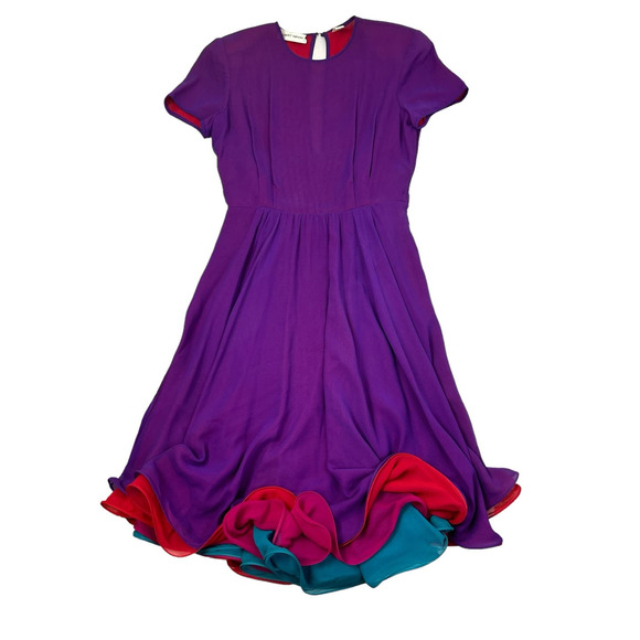 Albert Nipon Dresses & Skirts - Vintage 70's ALBERT NIPON Silk Voluminous Layered Multi Colored Dress